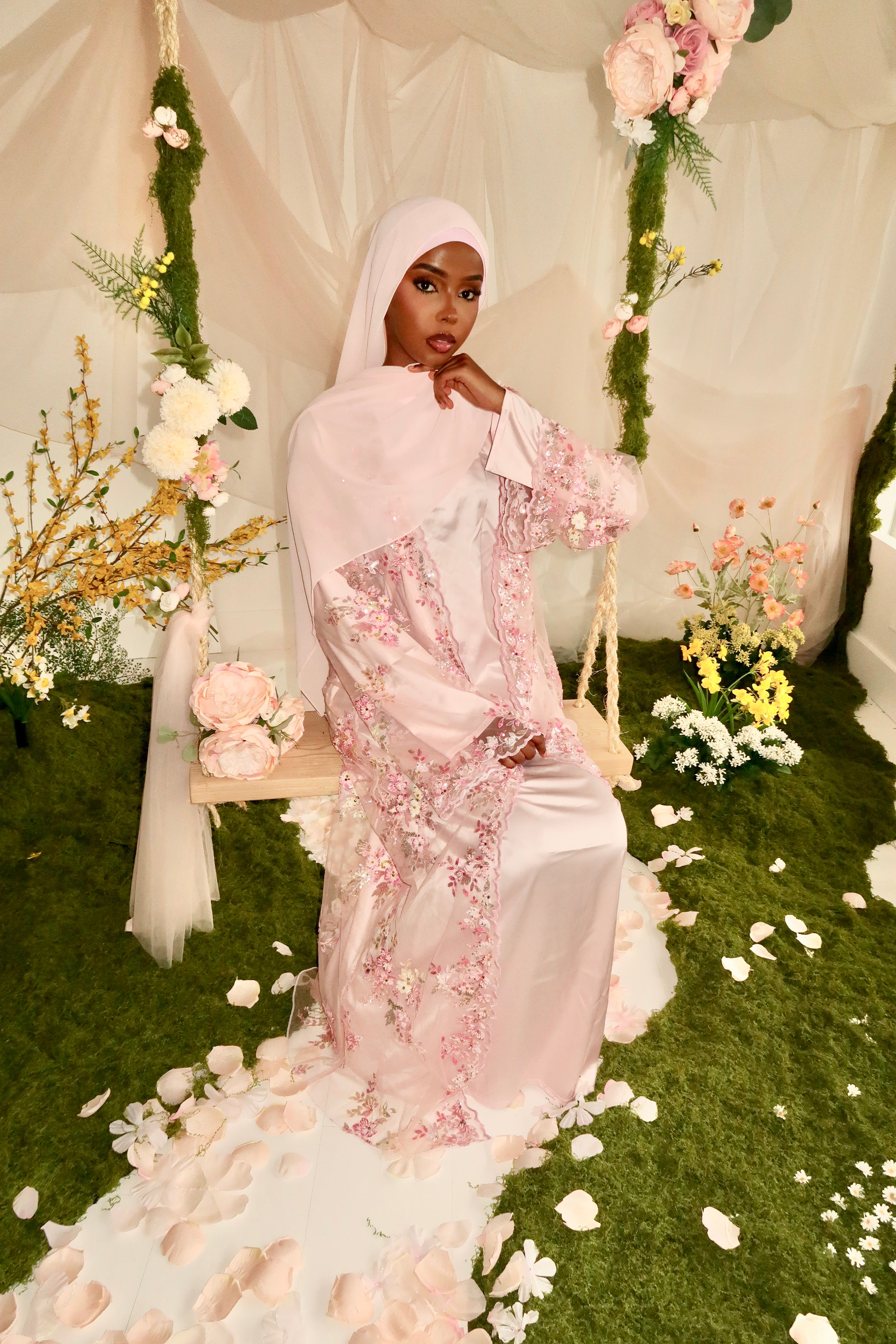 Jannah Abaya Set - Pink