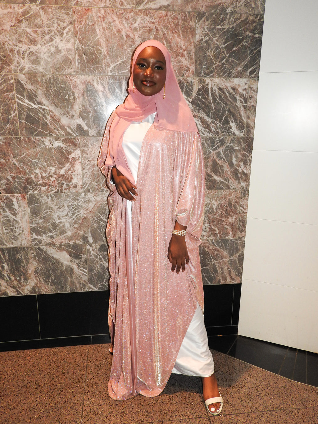 Malaika Abaya Set - Pink