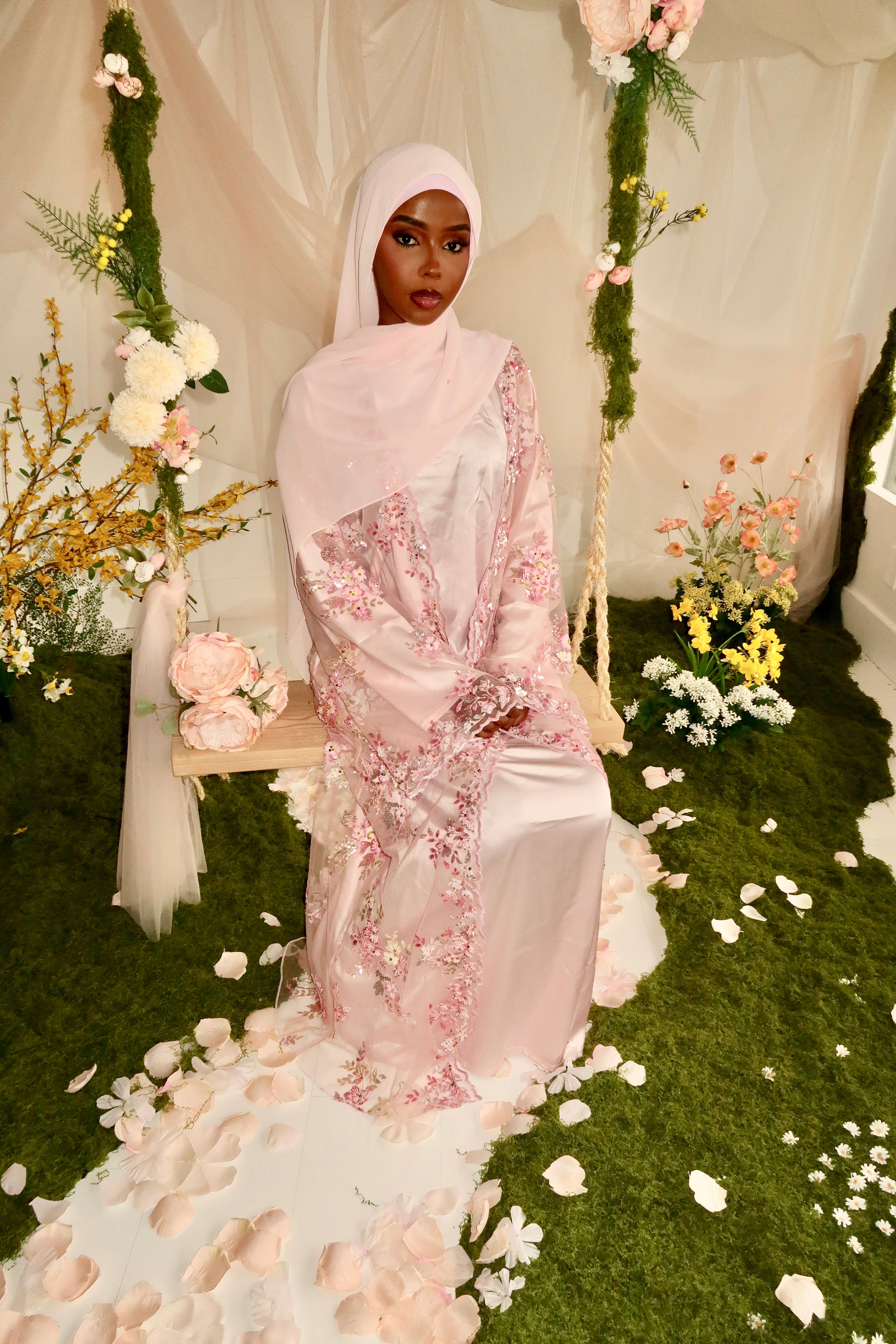 Jannah Abaya Set - Pink