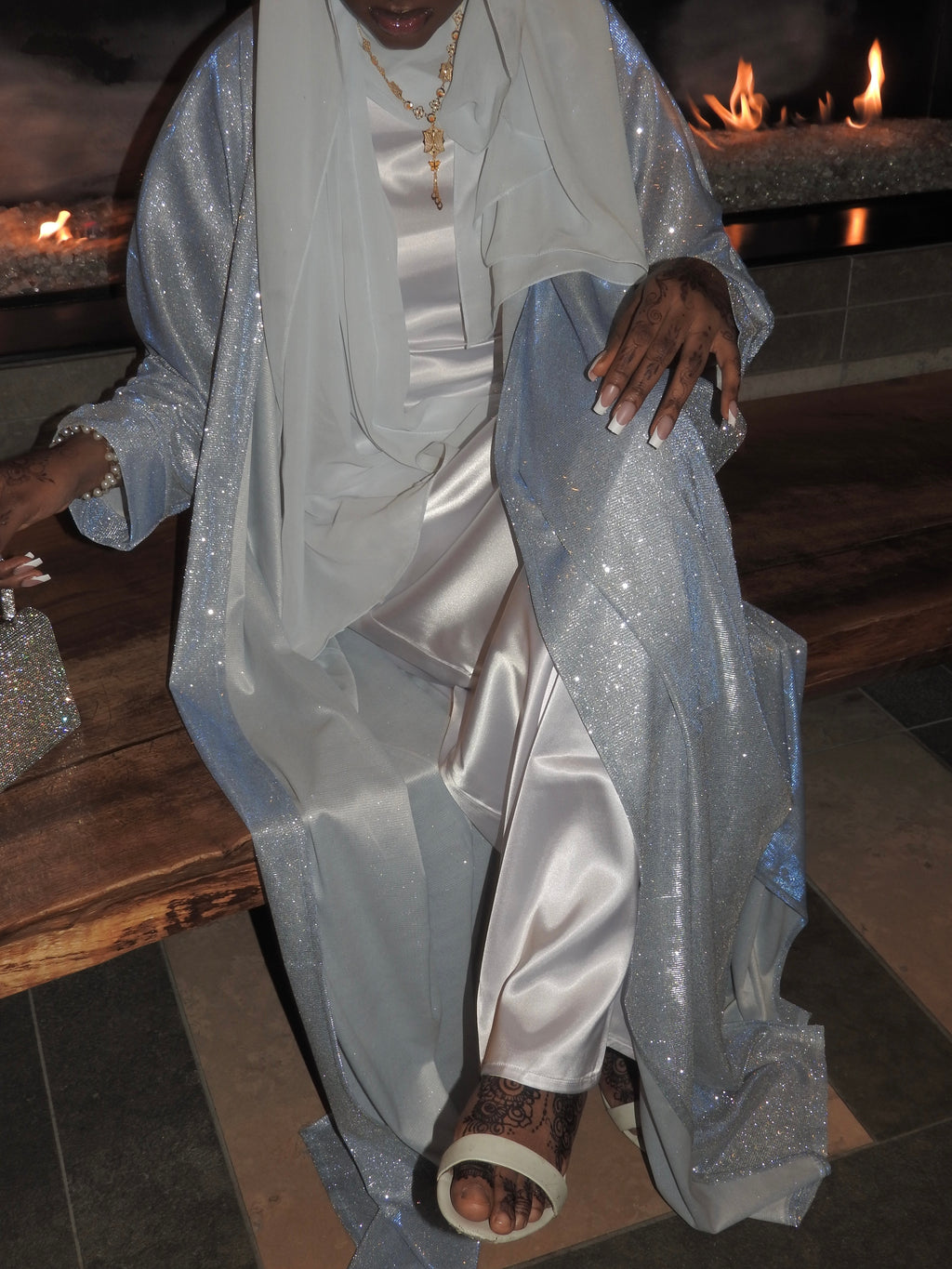 Malaika Abaya Set - Cinderella Blue