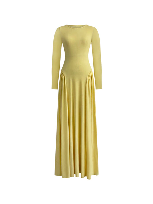 Hayat Long Sleeve Maxi Dress - Butter Yellow