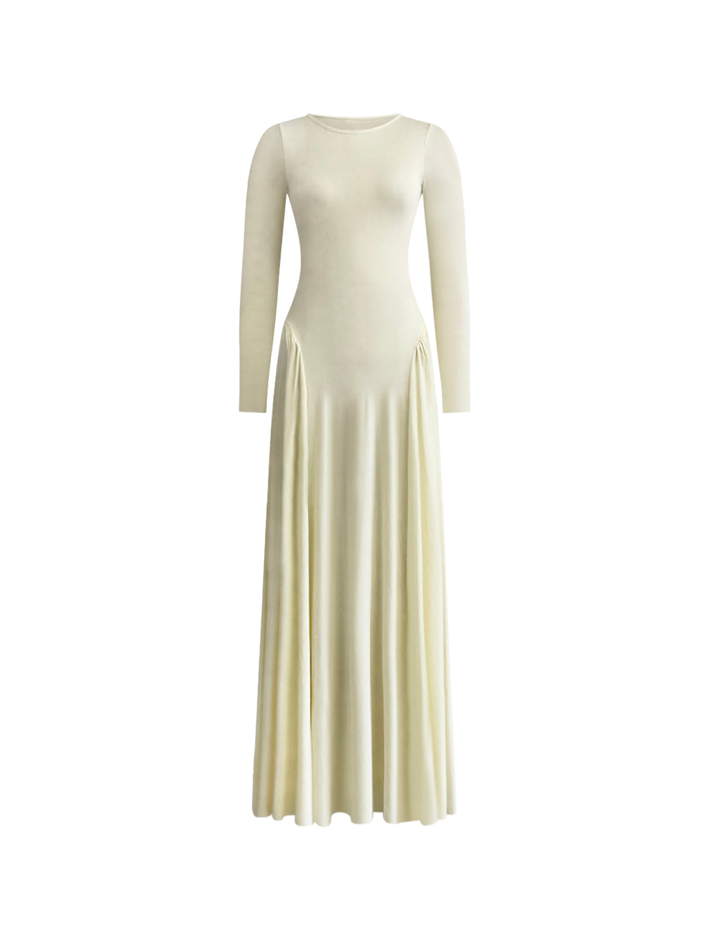 Hayat Long Sleeve Maxi Dress - Beige