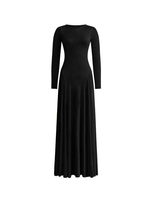 Hayat Long Sleeve Maxi Dress - Black