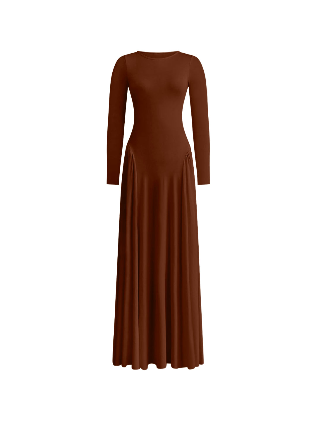 Hayat Long Sleeve Maxi Dress - Brown