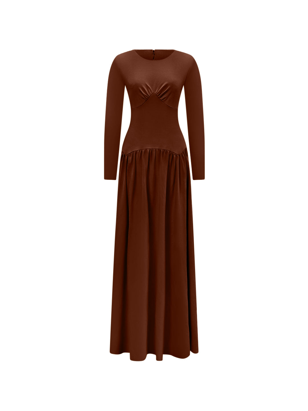 Aminata Long Sleeve Maxi Dress - Mocha Brown